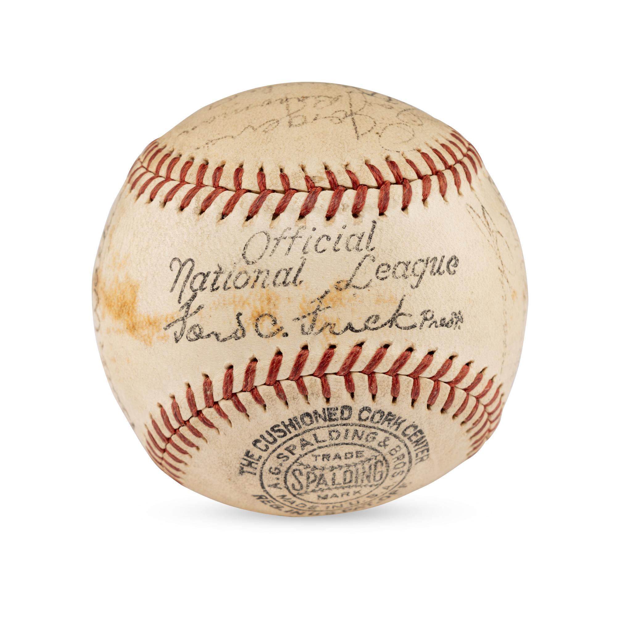 A 1936 Philadelphia Phillies Team Signed Autograph Baseball Featuring Chuck Klein (JSA Letter Of Authenticity)