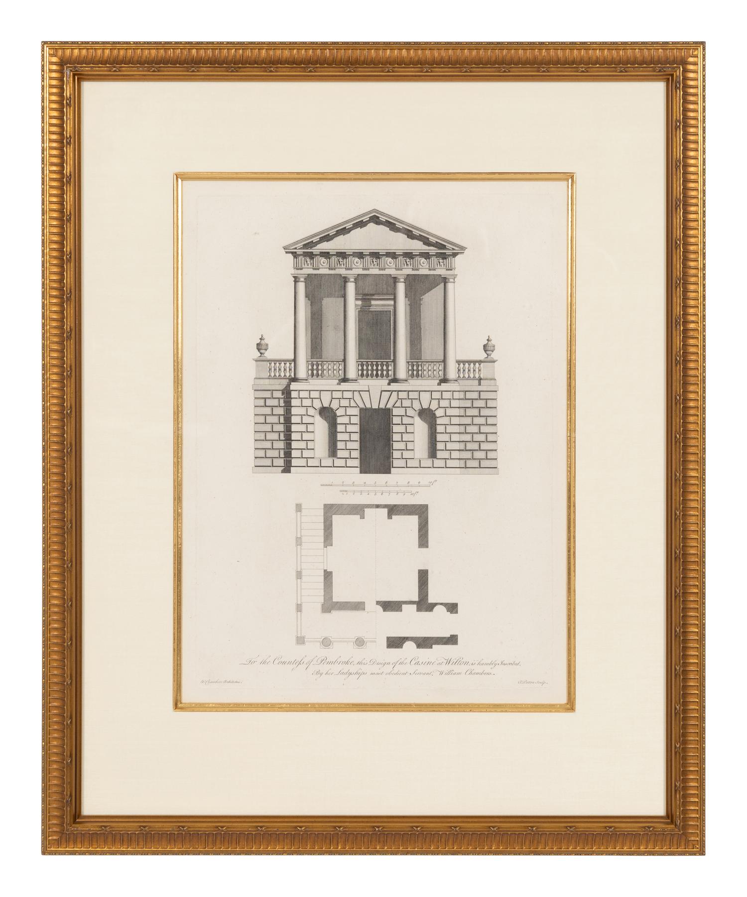 A Set of Three William Chambers (1722-1796) Architectural Study Chromolithographs