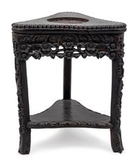 Three Chinese Carved Hardwood Stands