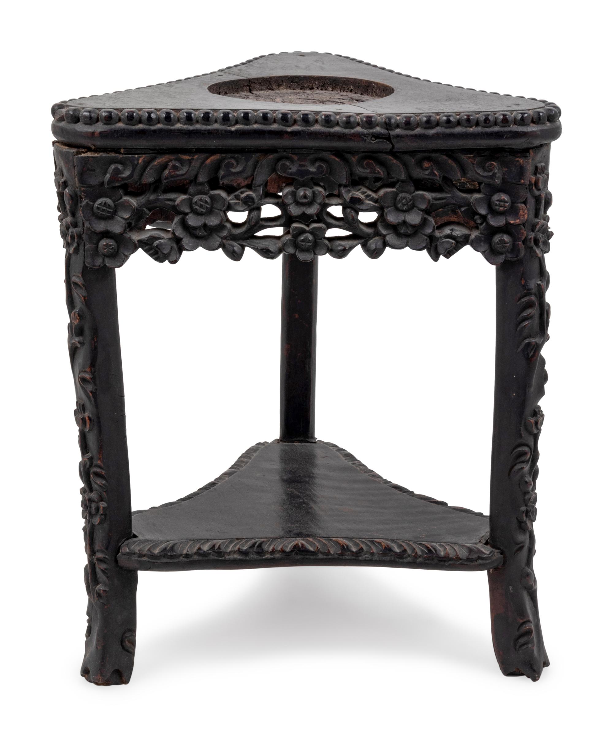 Three Chinese Carved Hardwood Stands