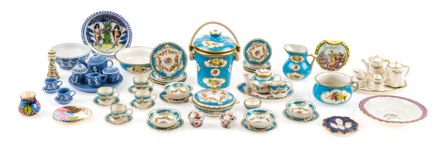 A Collection of Porcelain Table Articles Diameter of largest 1 3/8 inches. — Various Makers