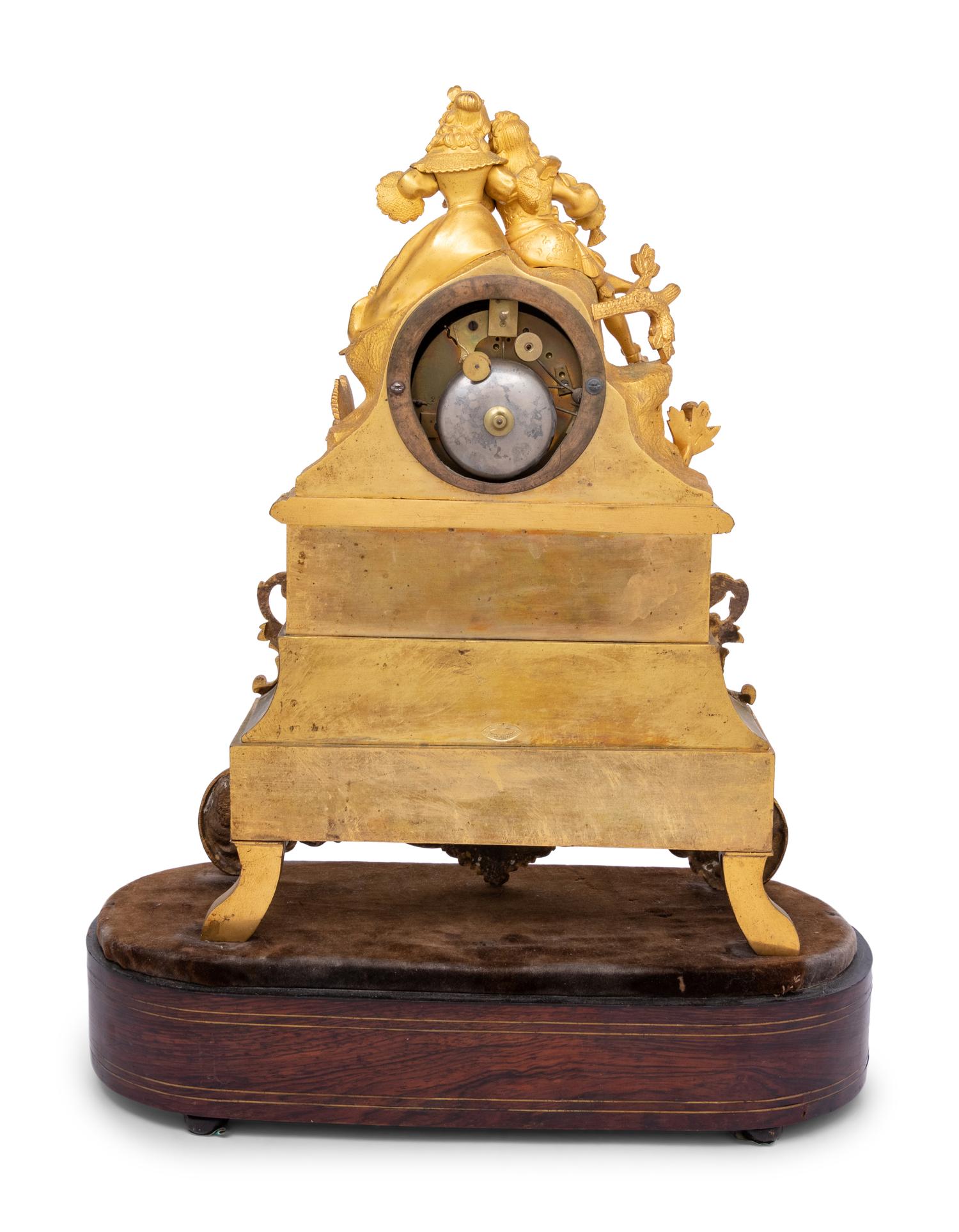 A Russian Gilt Bronze Figural Clock