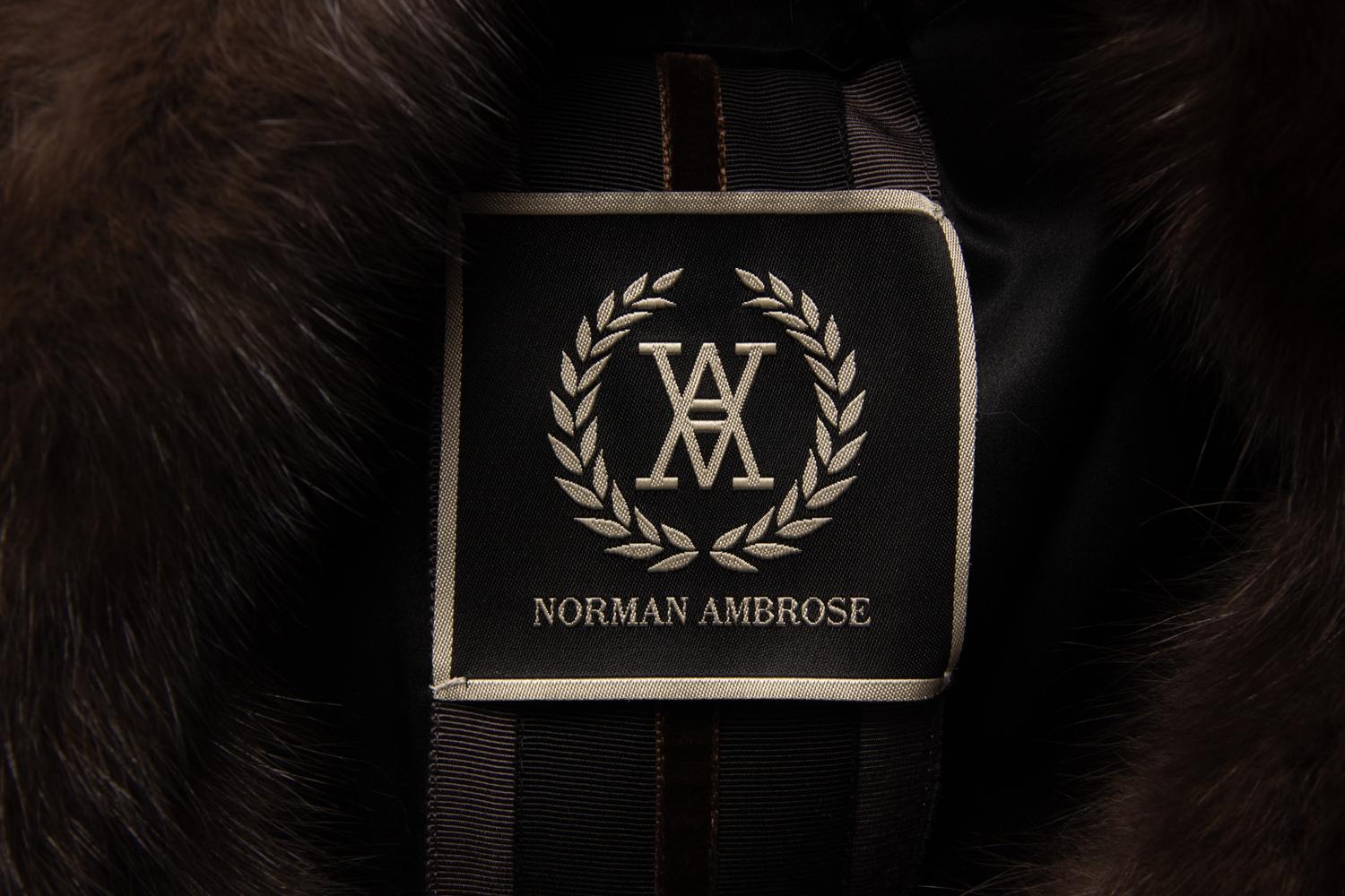 Norman Ambrose Black Persian Lamb Jacket with Sable Collar