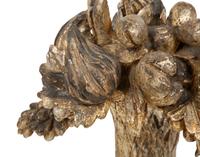 A Pair of Italian Carved Silver Giltwood Models of Fruits and Flowers