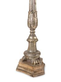A Pair of Italian Silvered Wood Torchères