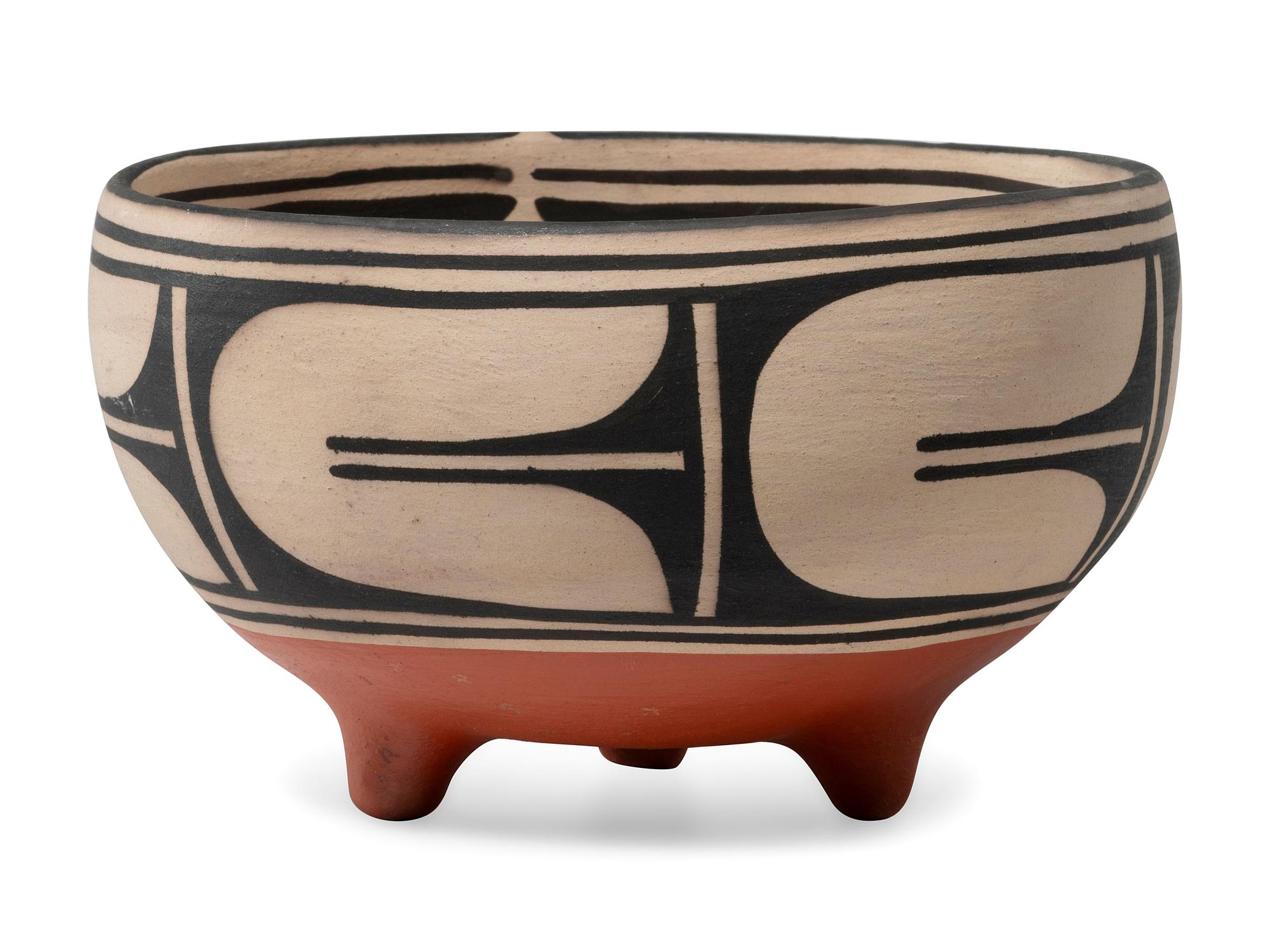 Three-Footed Pottery Bowl