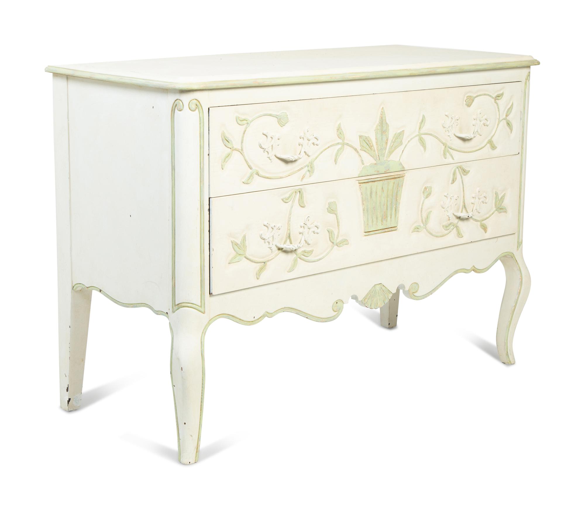 A French Provincial Painted Two-Drawer Commode — 20TH CENTURY
