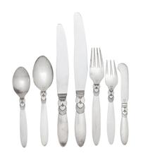 A Georg Jensen Cactus Silver Flatware Service