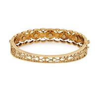 YELLOW GOLD, DIAMOND AND ENAMEL BANGLE BRACELET