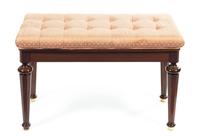 A Regency Style Mahogany Piano Bench Height 19 1/2 x width 30 1/2 x depth 14 1/2 inches. — LATE 20TH CENTURY