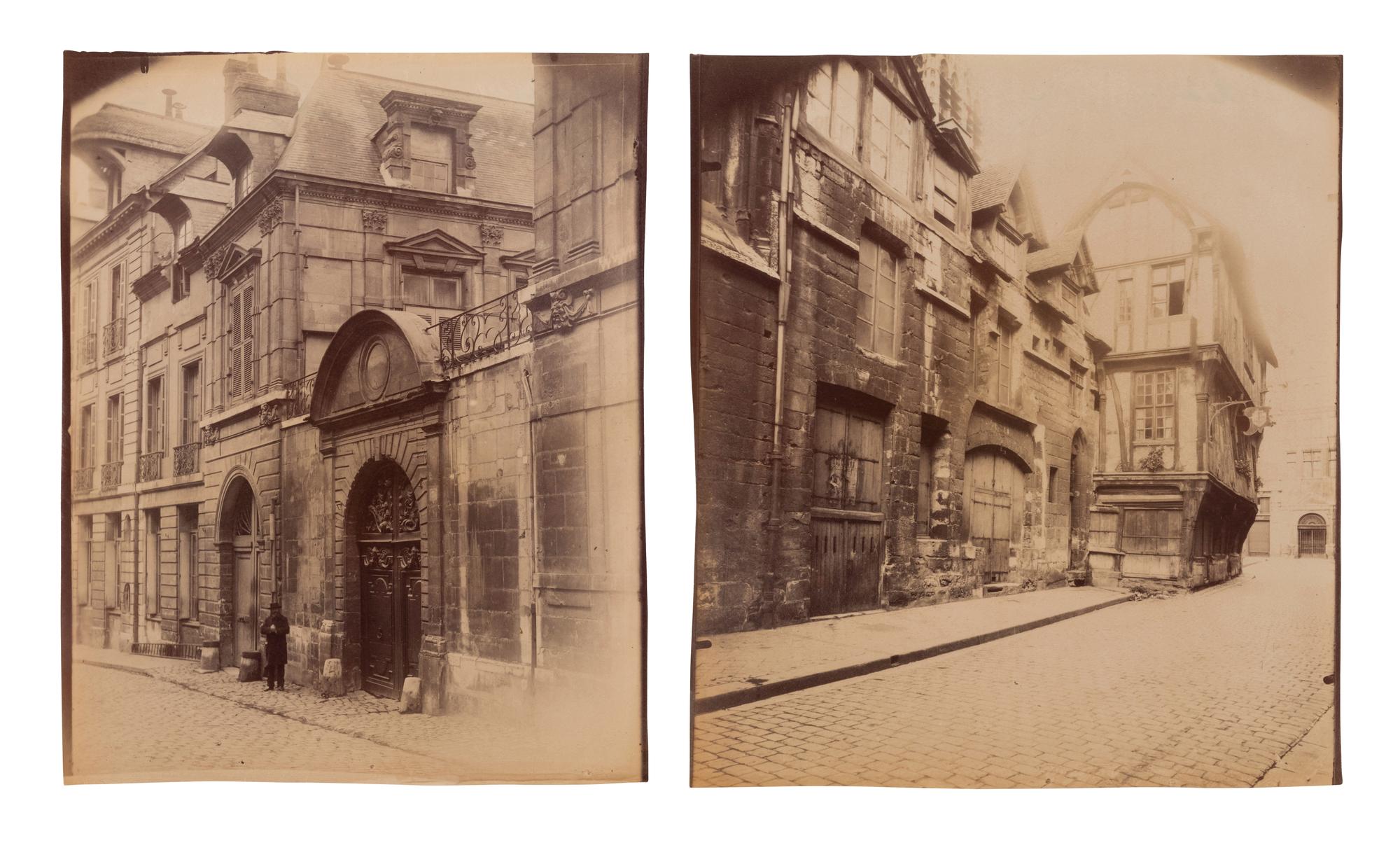 A pair of photographs depicting scenes in Rouen ( Rouen-rue du Moulinet 7 ; Maison, rue Saint-Romain [Rouen] )