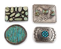 Navajo Sterling Silver and Turquoise Belt Buckles