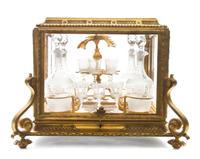 A French Gilt Bronze and Glass Cave a Liqueur Height 13 1/2 x width 17 x depth 14 1/2 inches. — LATE 19TH/EARLY 20TH CENTURY