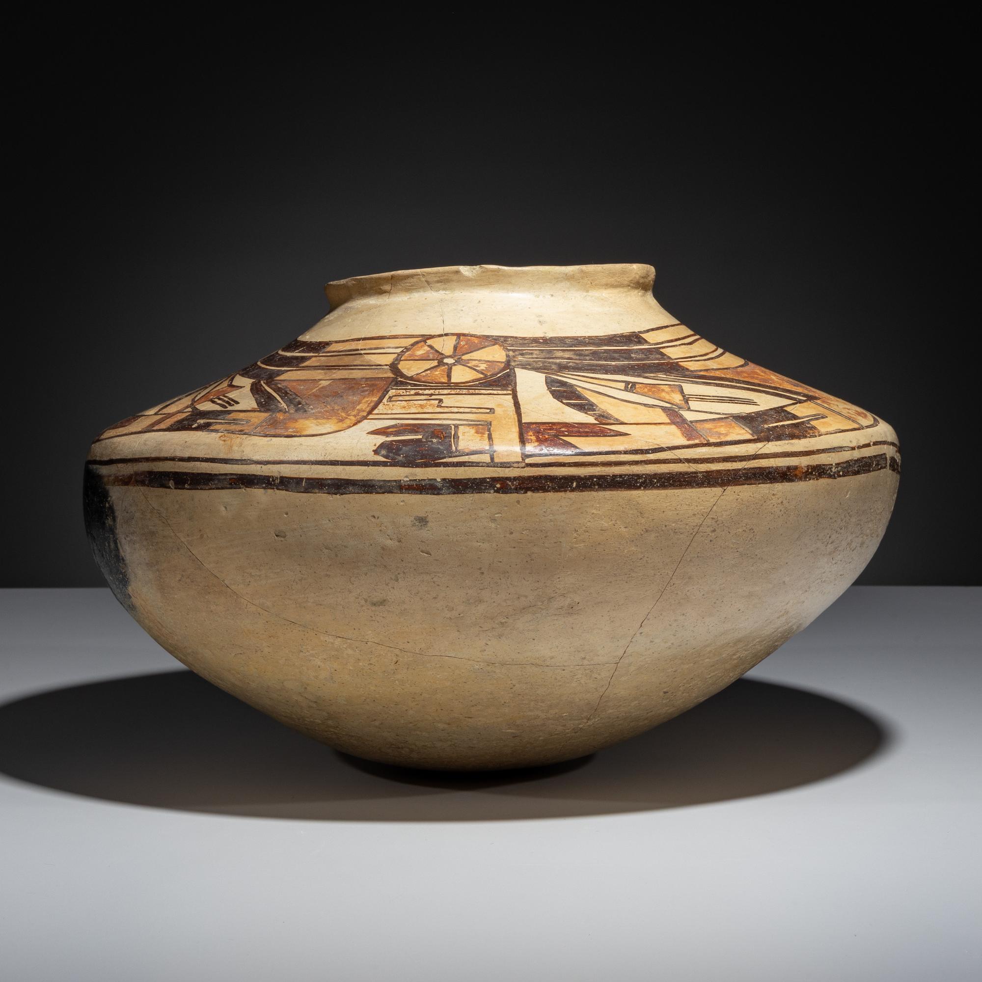 Ancestral Pueblo, Sikyatki Polychrome Pottery Jar