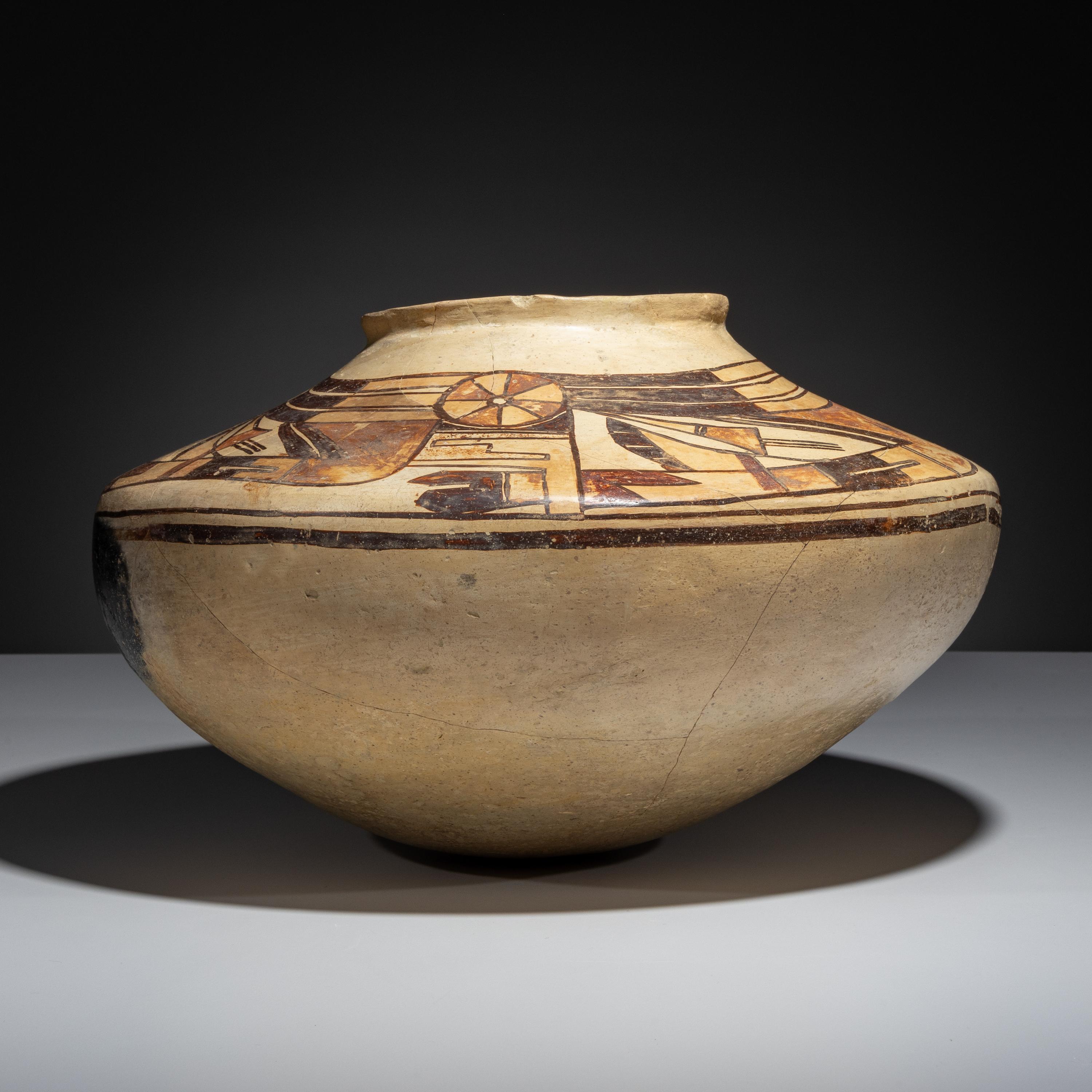 Ancestral Pueblo, Sikyatki Polychrome Pottery Jar