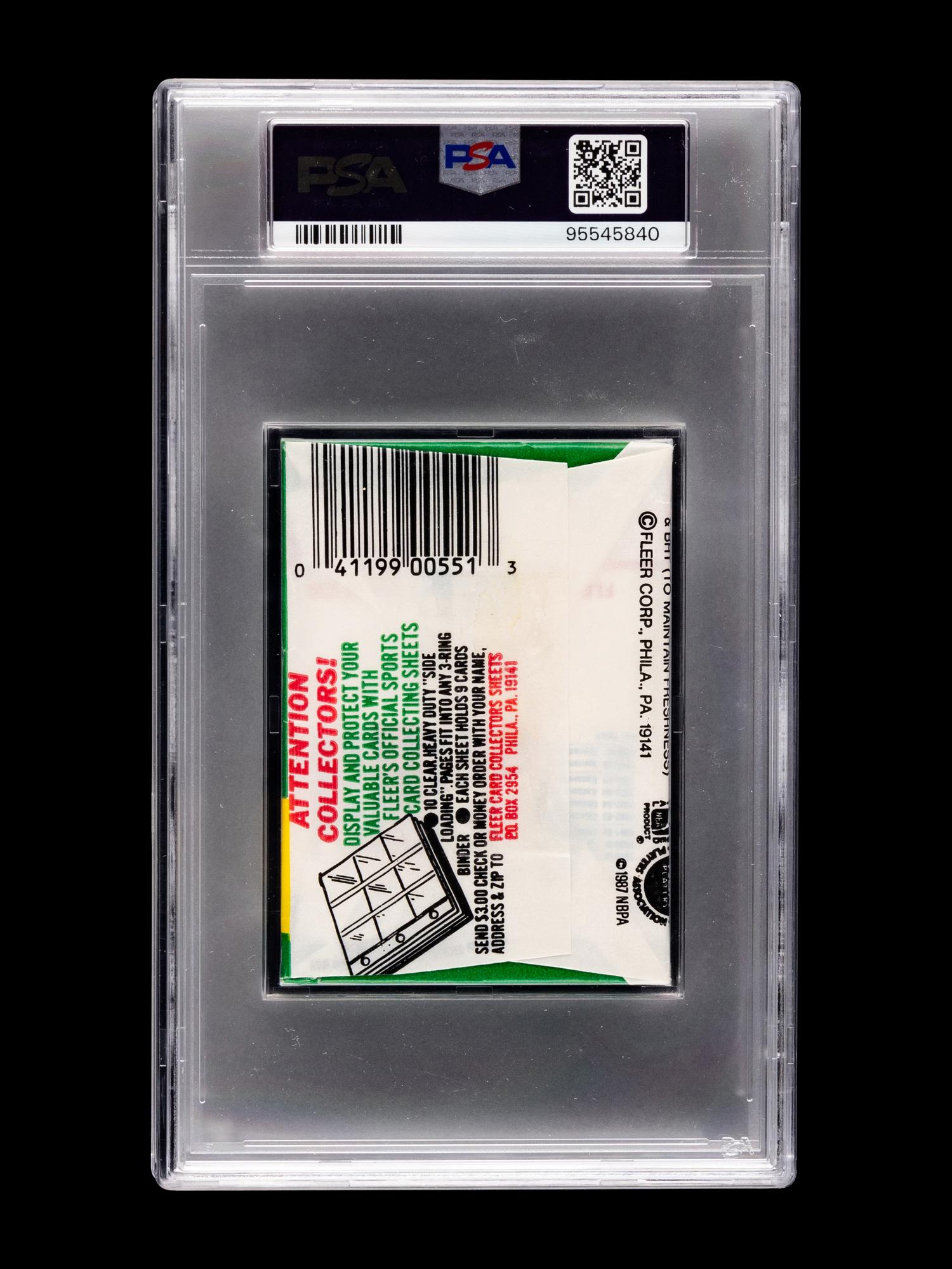 A Sealed Unopened 1987 Fleer Basketball Wax Pack (PSA 8 NM-MT)