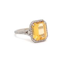 TIFFANY & CO., YELLOW SAPPHIRE AND DIAMOND RING