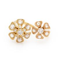 Diamond and Bicolor Gold Bypass Ring