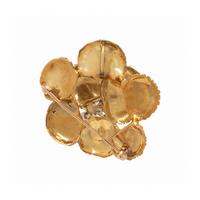 YELLOW GOLD AND DIAMOND FLOWER BROOCH