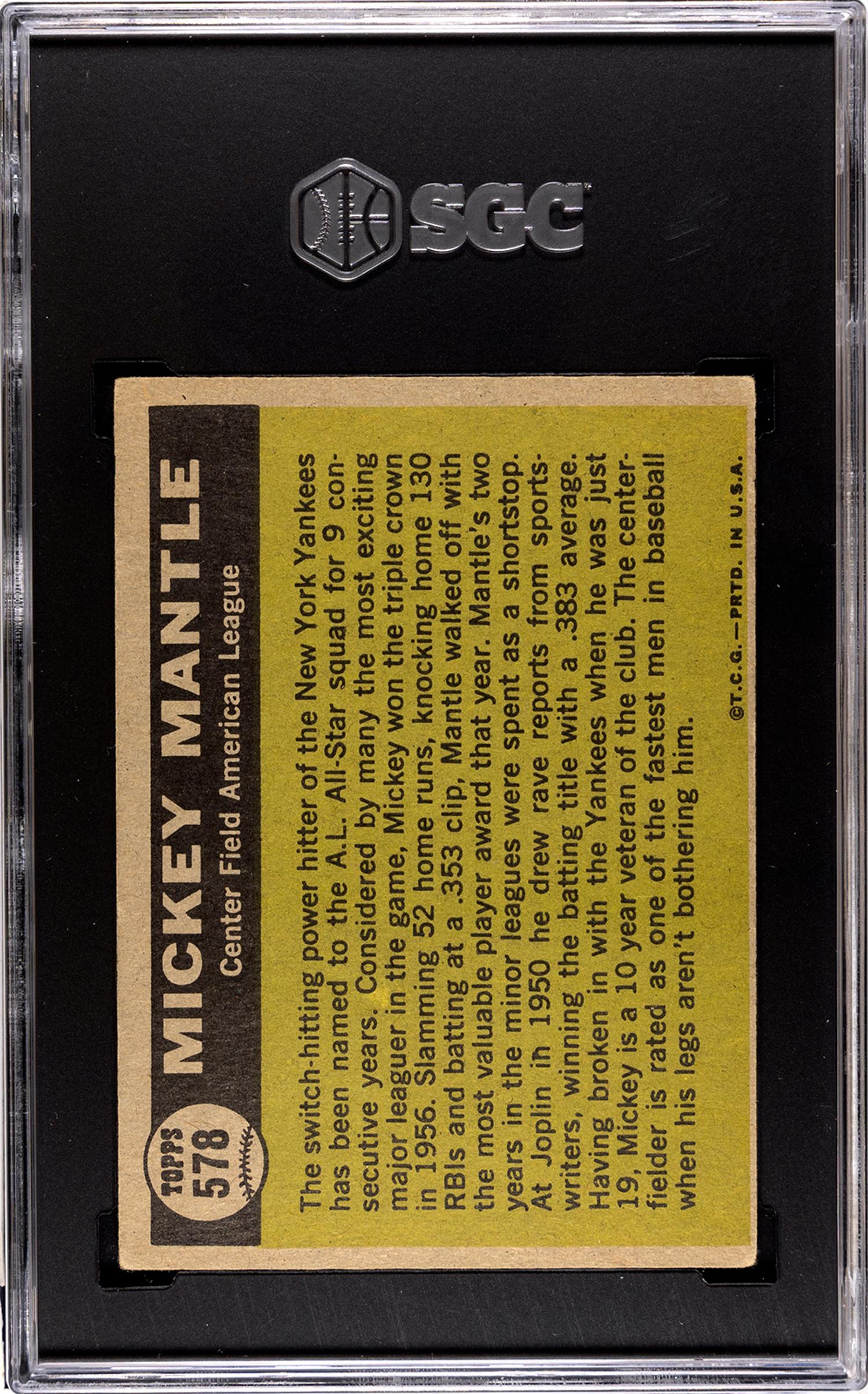 A Complete Set of 1961 Topps Baseball Cards Including SGC Graded Key Cards (589/589),