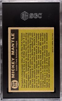 A Complete Set of 1961 Topps Baseball Cards Including SGC Graded Key Cards (589/589),