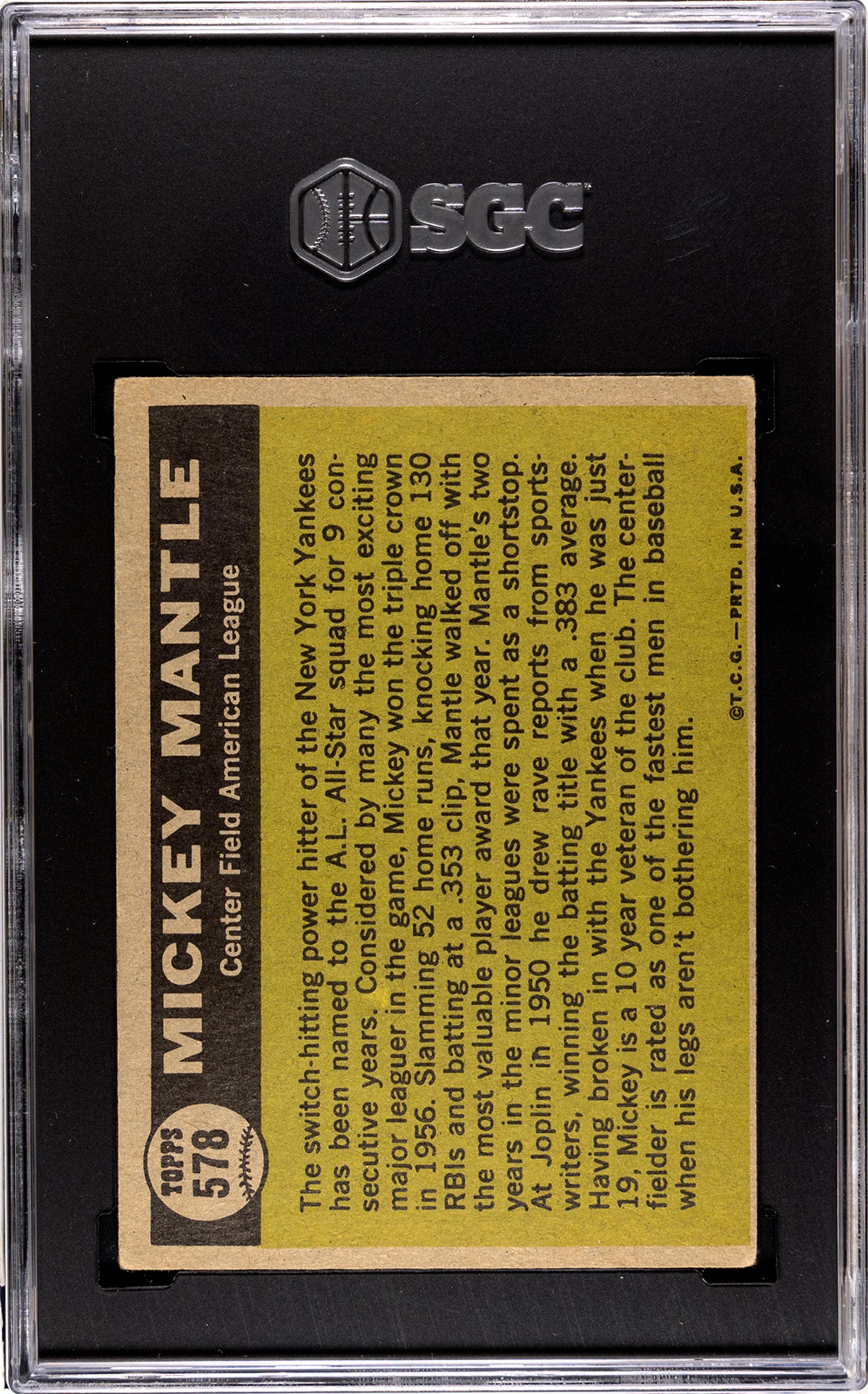 A Complete Set of 1961 Topps Baseball Cards Including SGC Graded Key Cards (589/589),
