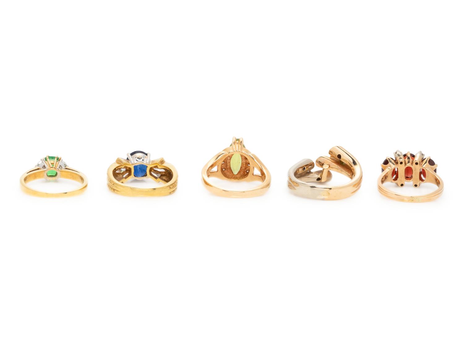 COLLECTION OF GEMSTONE RINGS