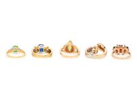 COLLECTION OF GEMSTONE RINGS