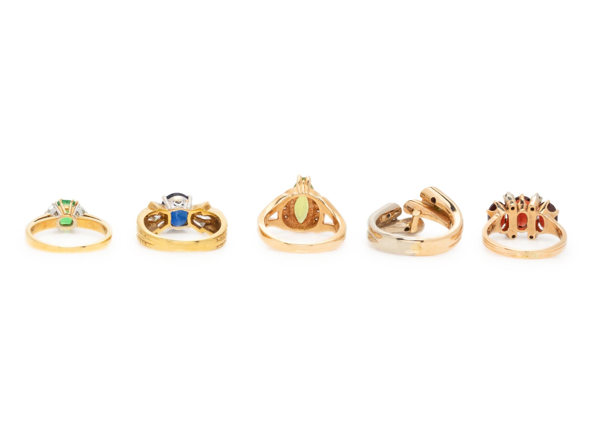 COLLECTION OF GEMSTONE RINGS
