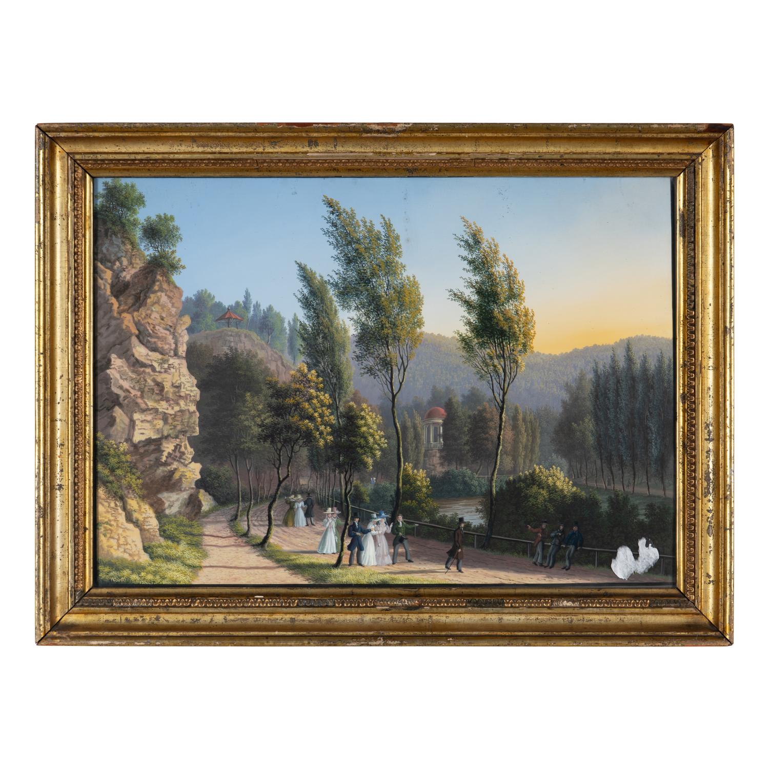 Johann Wilhelm Gottfried Barth (German, 1779 –1852) — An Elegant Promenade in Carlsbad, 1889