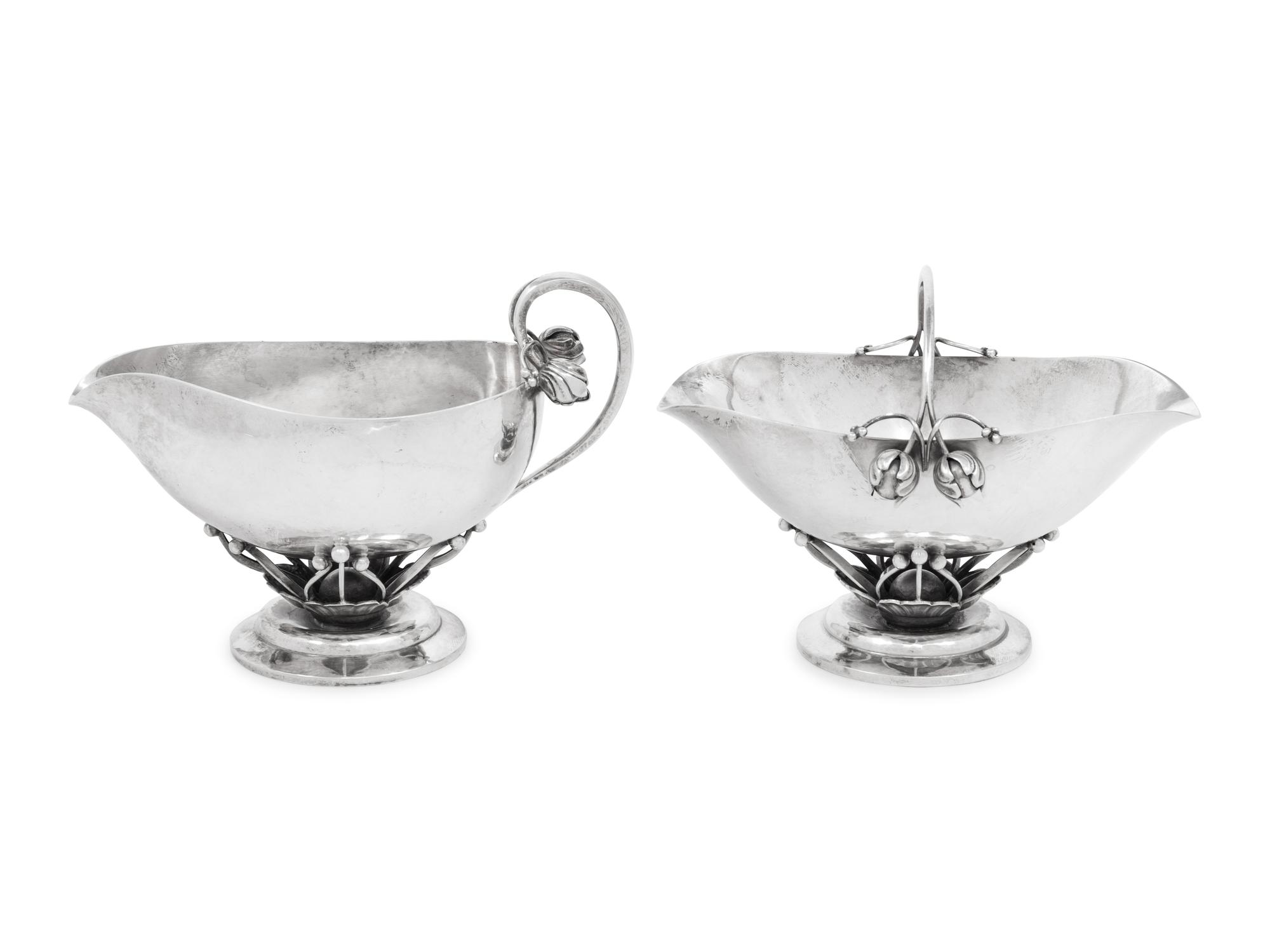 A Georg Jensen Silver Creamer and Sugar Set