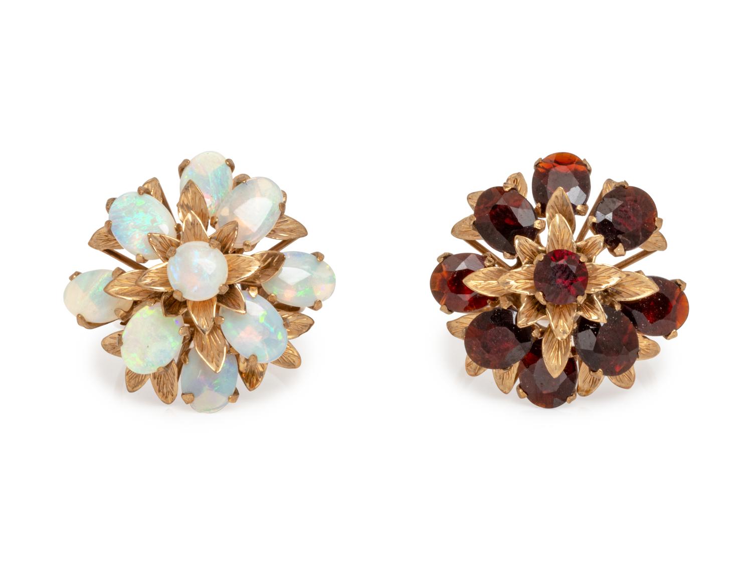 A Collection of 14 Karat Yellow Gold and Gemstone Rings,