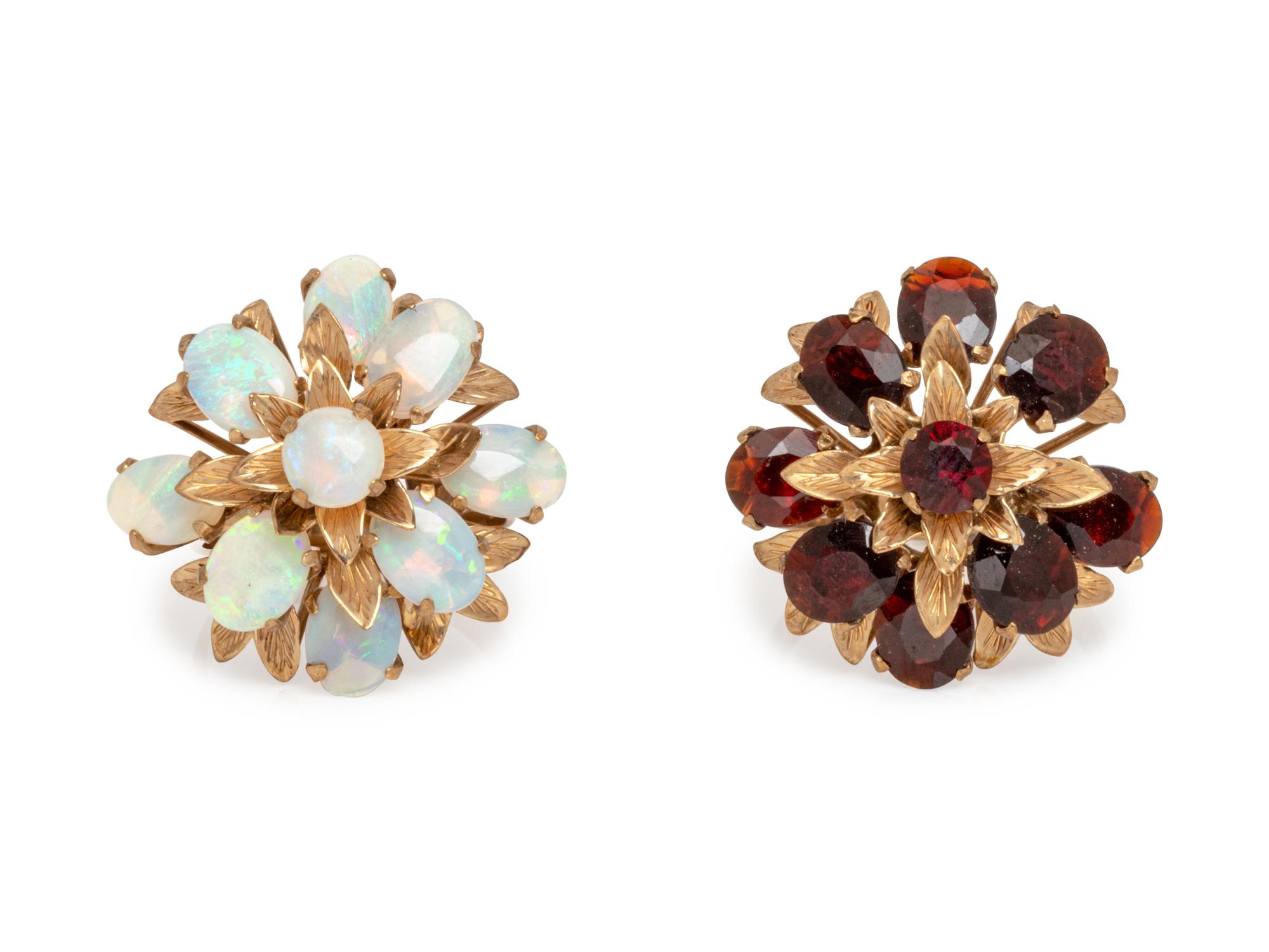 A Collection of 14 Karat Yellow Gold and Gemstone Rings,
