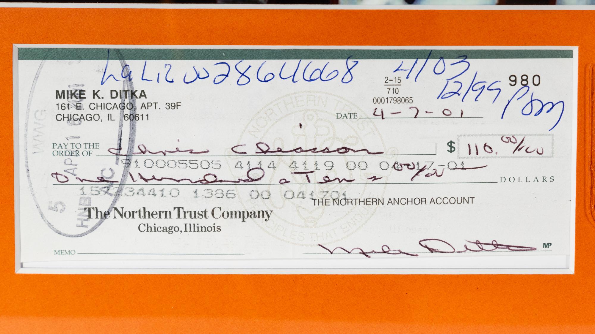 Collection Five of Chicago Bears Legend Mike Ditka's Personal Items Including Alumni Tie Display