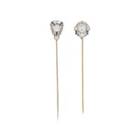 COLLECTION OF DIAMOND AND SAPPHIRE STICK PINS