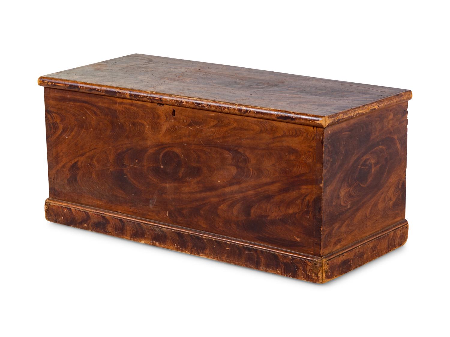 A Federal Molded and Grain-Painted Pine Blanket Chest