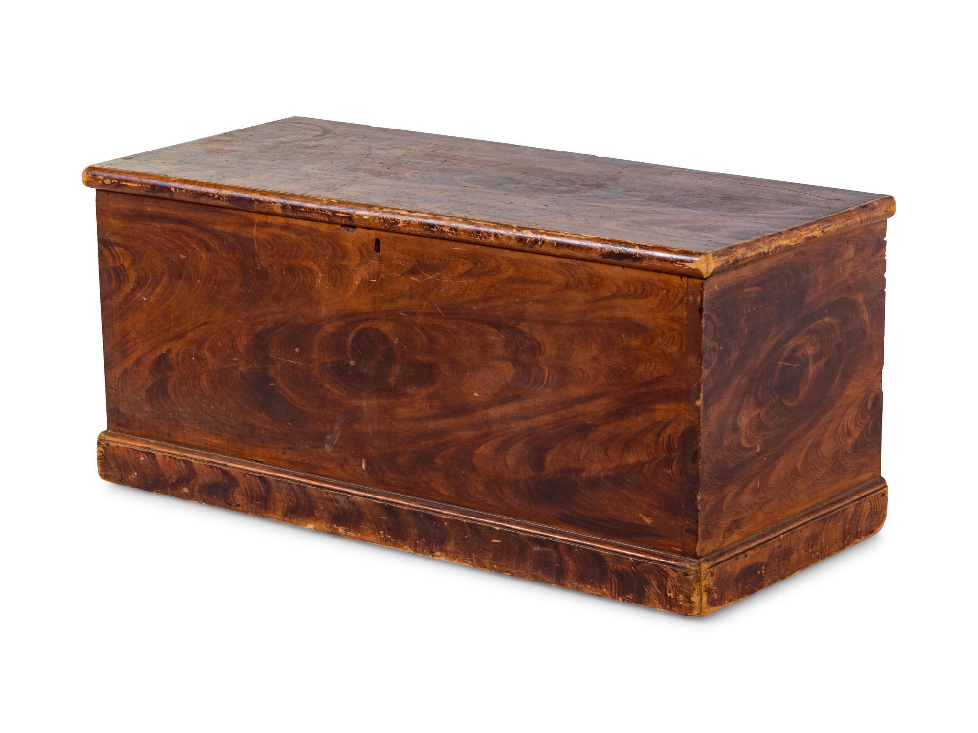 A Federal Molded and Grain-Painted Pine Blanket Chest