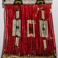 Sioux Beaded Hide Tobacco Bag, with American Flags