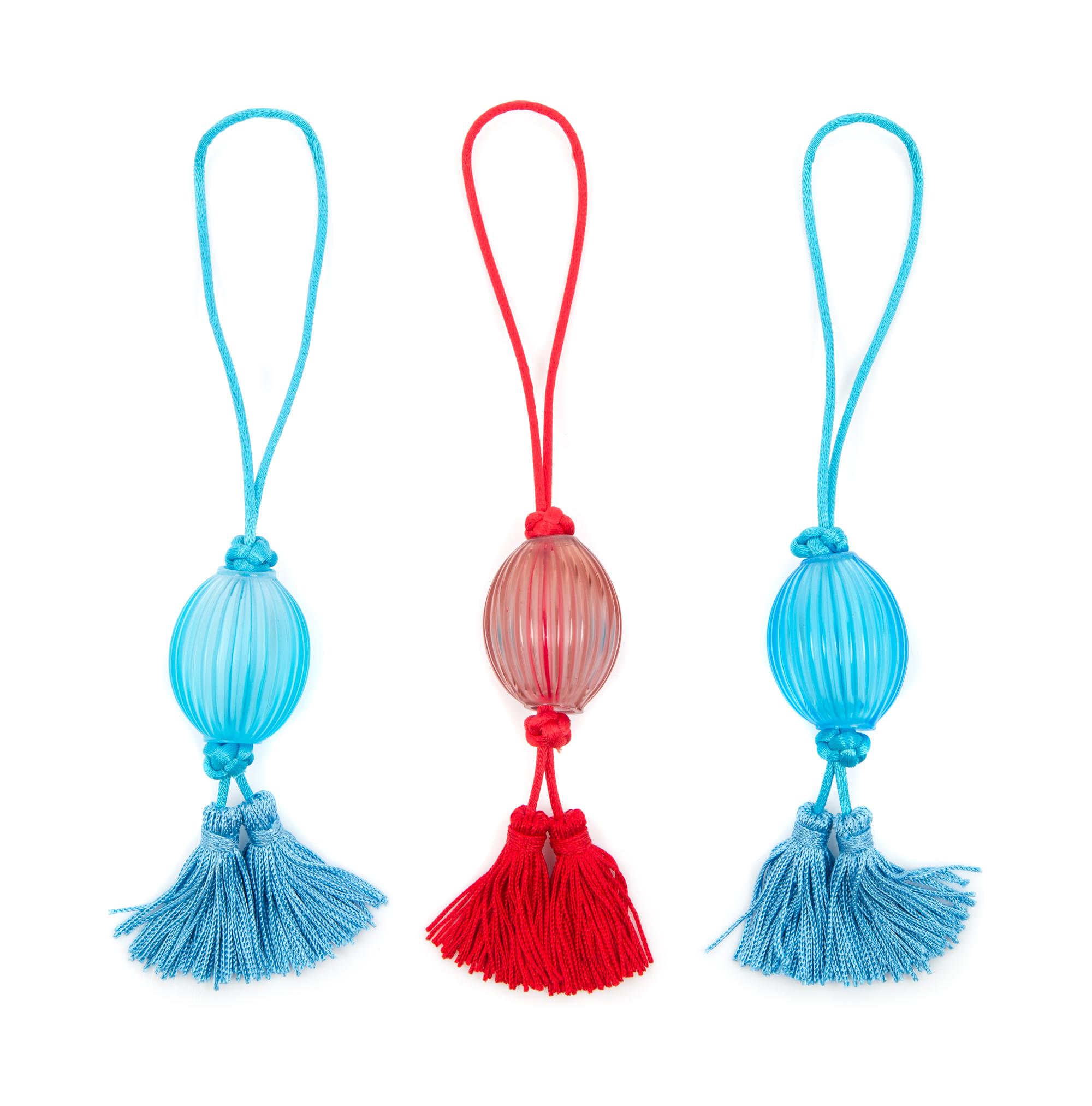 Lalique, , three Nerita glass tassels, each in the original box