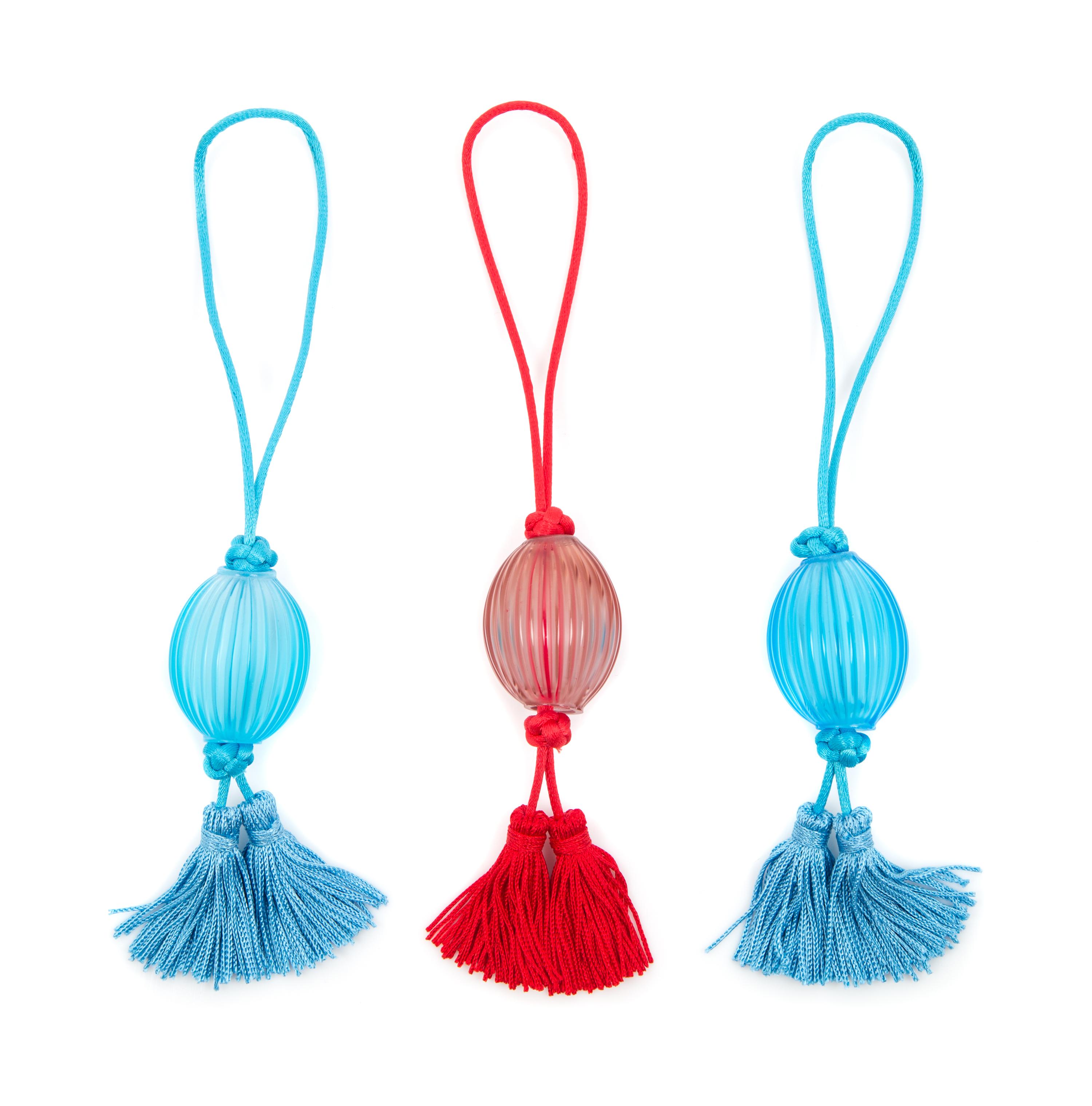 Lalique, , three Nerita glass tassels, each in the original box