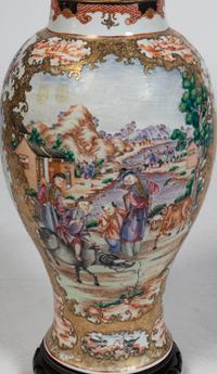 Two Similar Chinese Famille Rose Porcelain Vases Mounted as Lamps