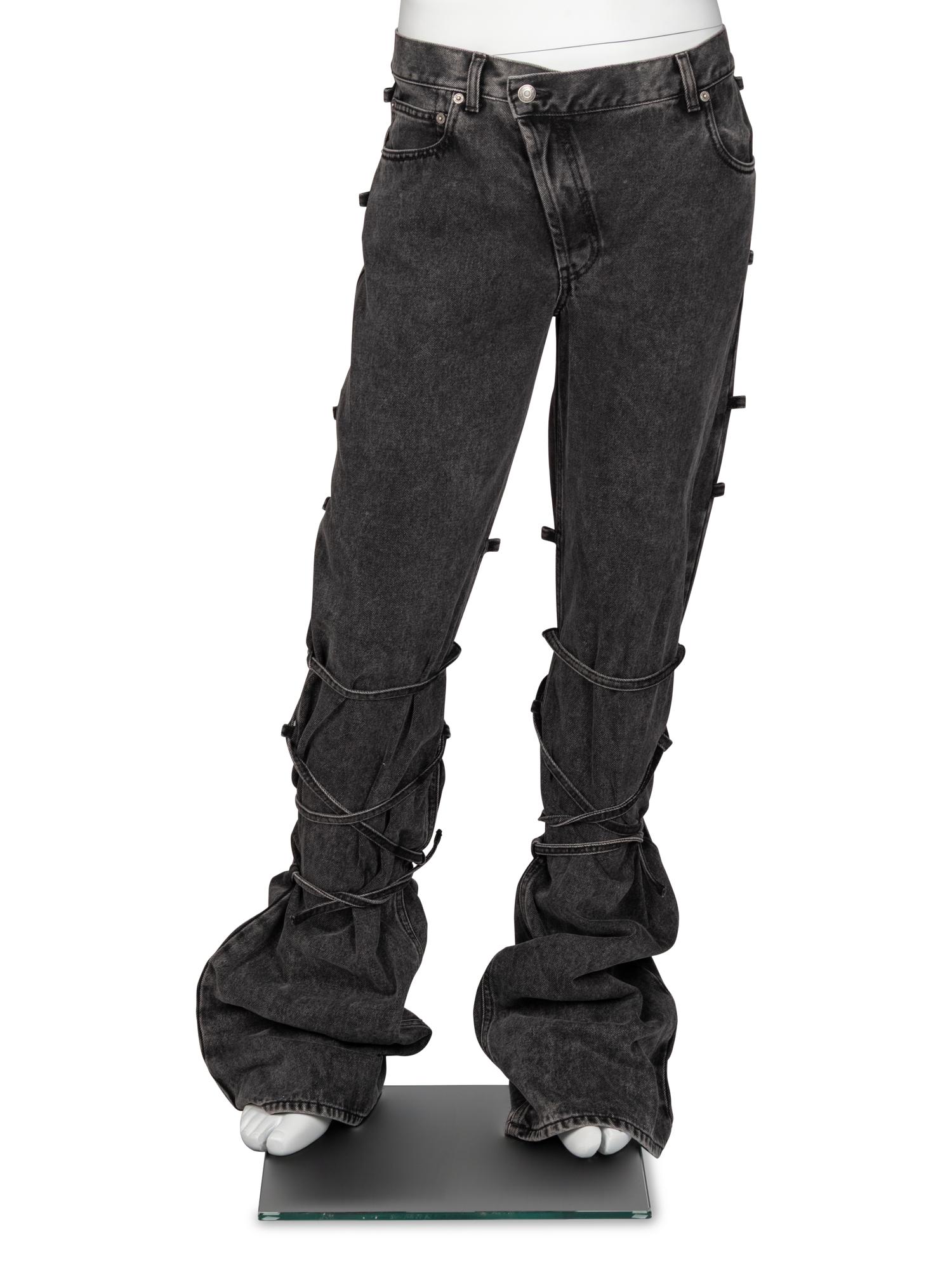 McQueen, Grey Denim Bondage Jeans, 2024