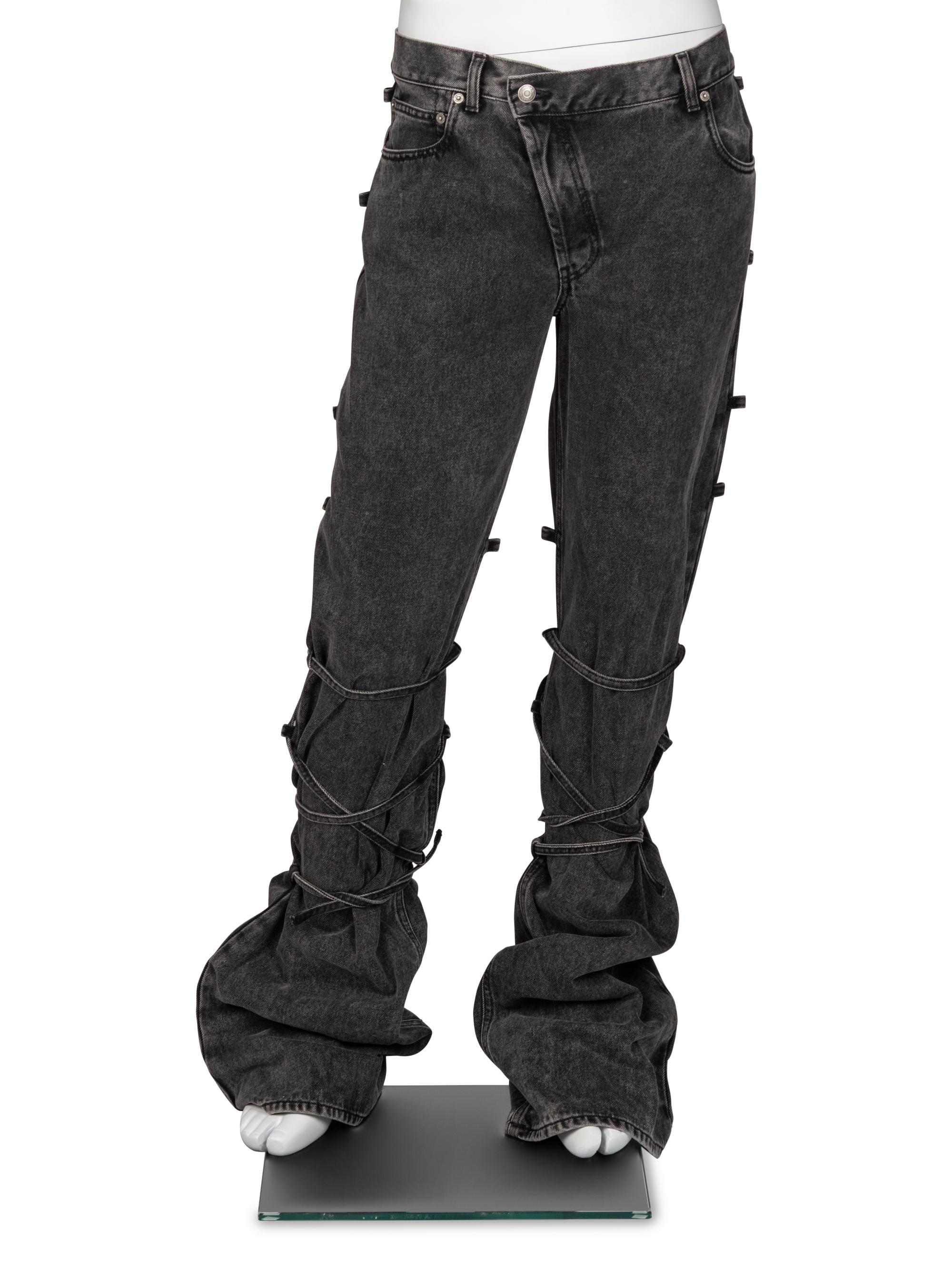 McQueen, Grey Denim Bondage Jeans, 2024