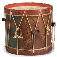Civil War painted regulation eagle drum.