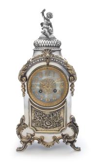 An American Silver-Plate Mantel Clock — DERBY SILVER FOR J.E. CALDWELL & CO., 19TH CENTURY