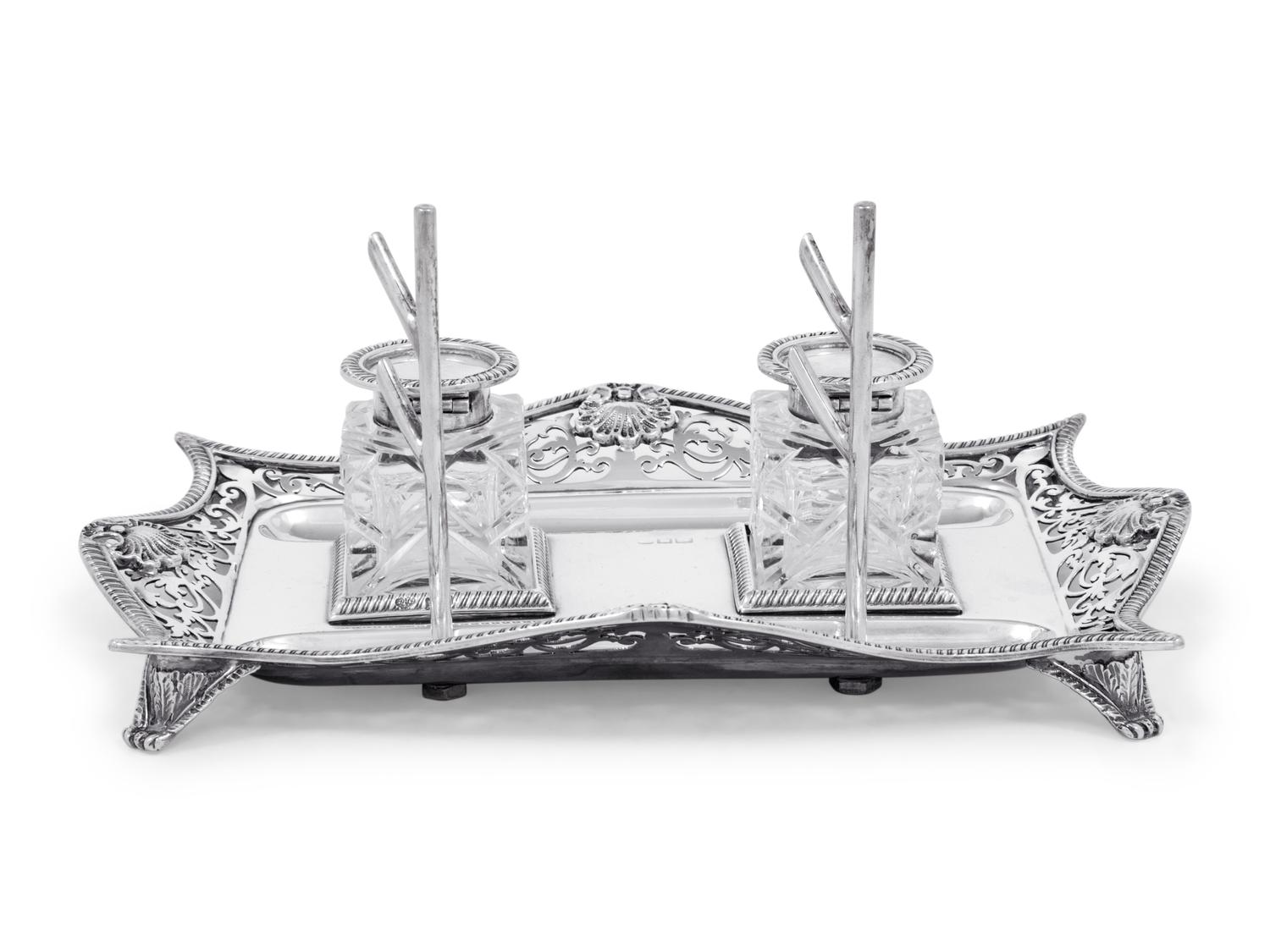An Edwardian Silver Inkstand