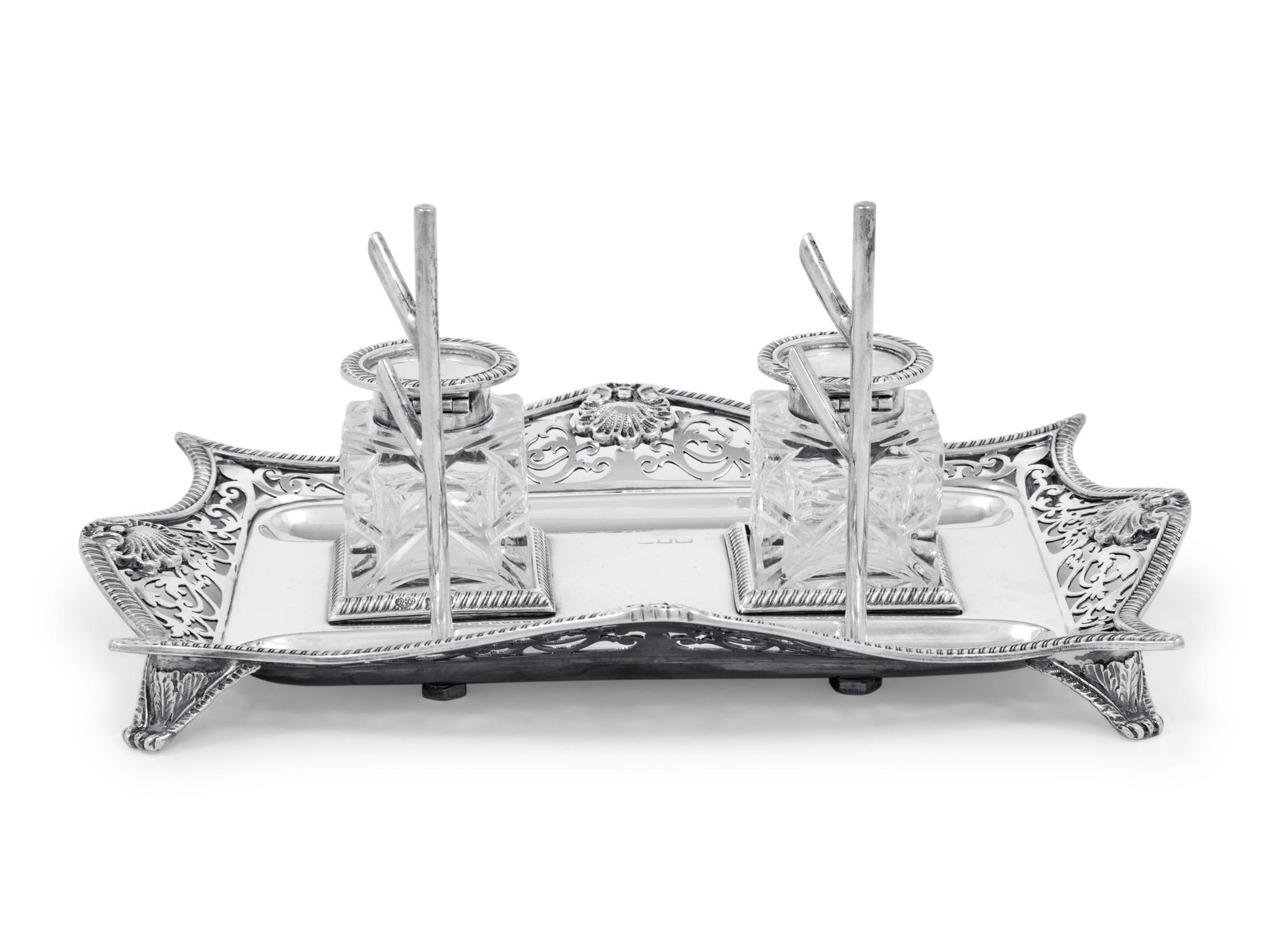 An Edwardian Silver Inkstand