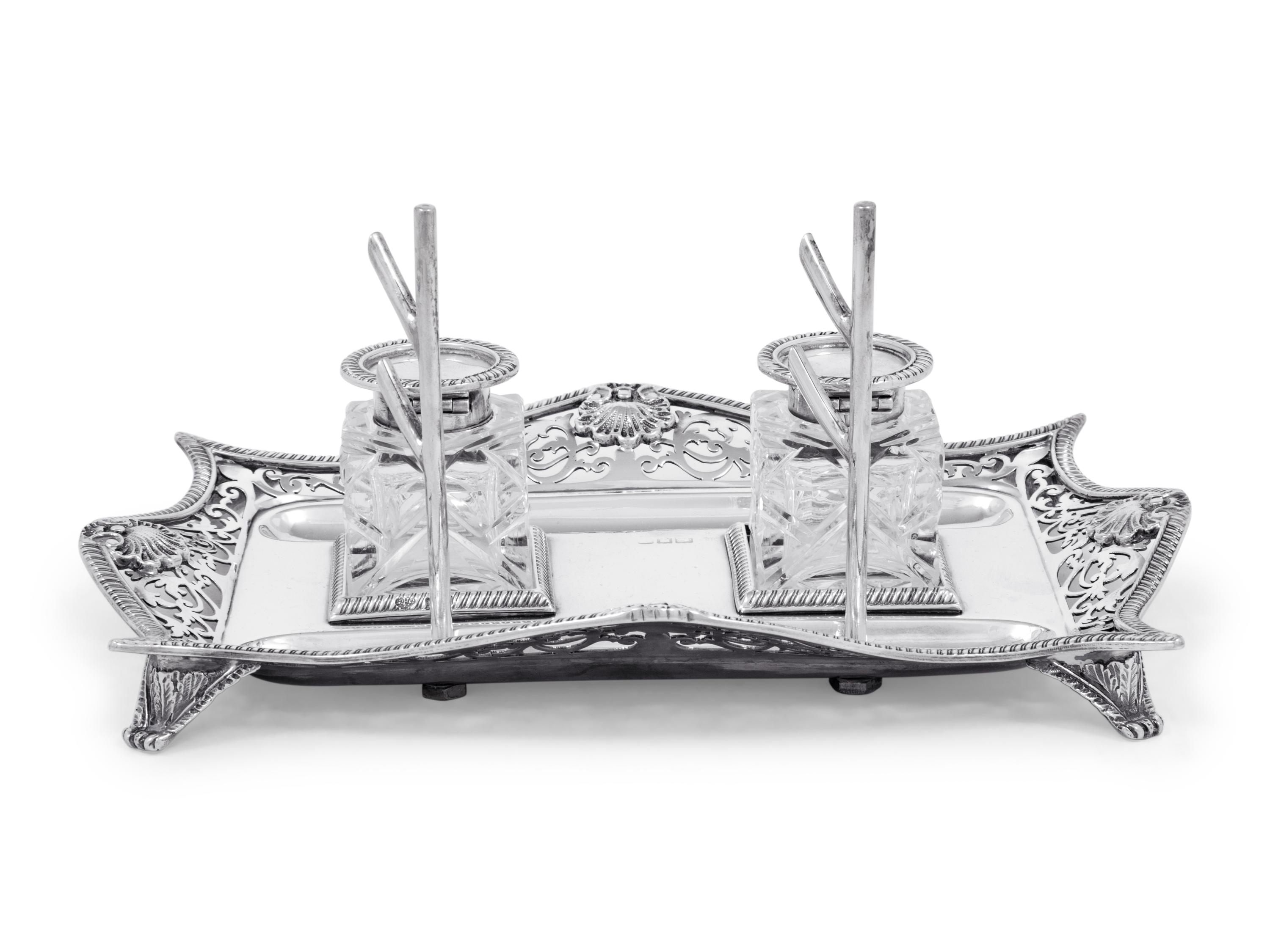 An Edwardian Silver Inkstand