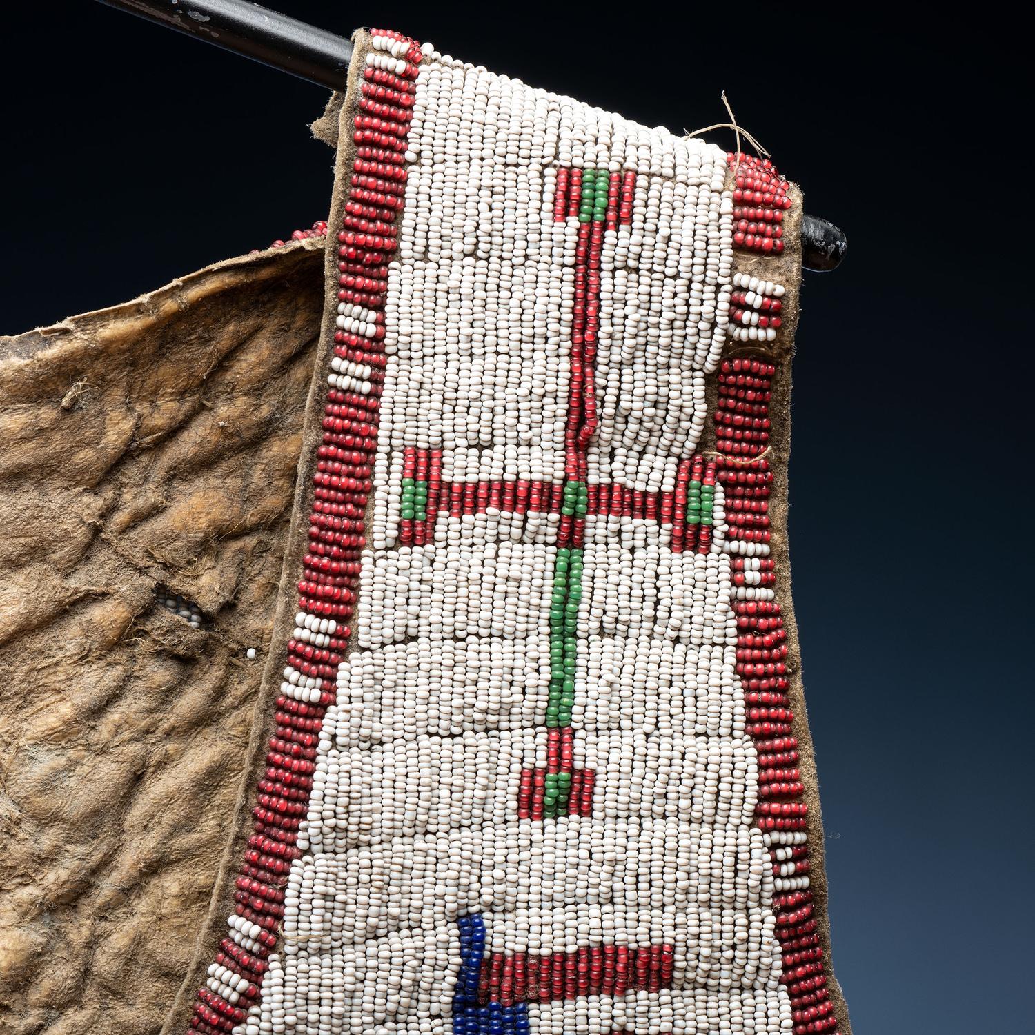 Sioux Beaded Hide Vest, with Inverted American Flags