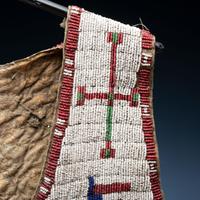 Sioux Beaded Hide Vest, with Inverted American Flags